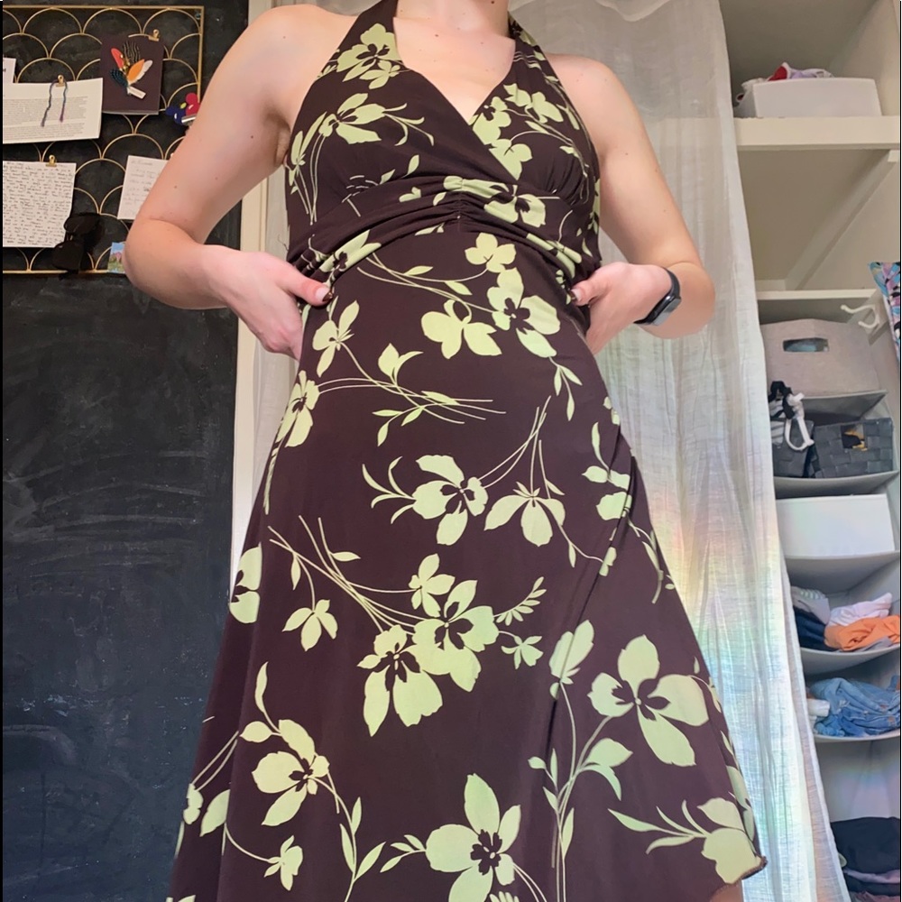 Vintage Floral Print Dress